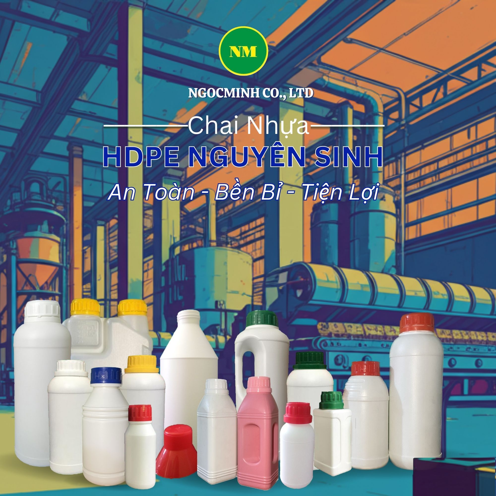 chai nhựa hdpe nhiều kiểu dáng, dung tích